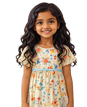 Cute little girl standing -Hillsidepreschool Tirupati