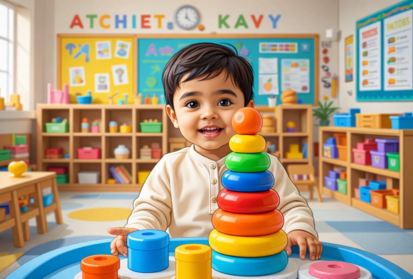 Our Preschool Programs in Tirupati Child playing in preschool & daycare: Hillside Preschool